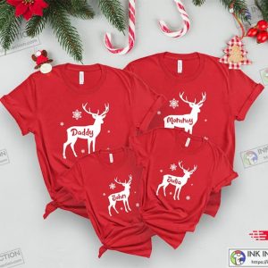 Personalized Reindeer Family Shirts Personalized Family Matching Shirts Custom Xmas Shirt 4