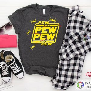 Pew Pew With Drone Funny Star Wars Graphic Tee 2