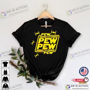 Pew Pew With Drone Funny Star Wars Graphic Tee 3