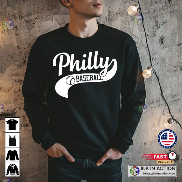 Philadelphia Baseball Skyline Retro Philly Cityscape Vintage Sweatshirt