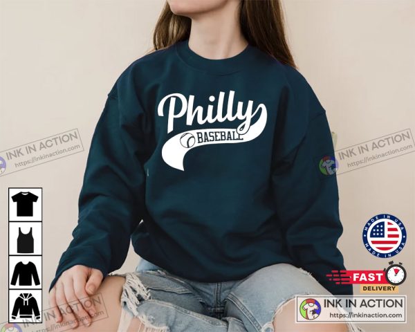 Philadelphia Baseball Skyline Retro Philly Cityscape Vintage Sweatshirt