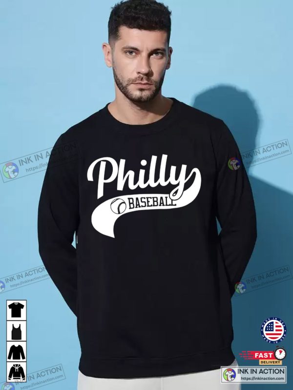 Philadelphia Baseball Skyline Retro Philly Cityscape Vintage Sweatshirt