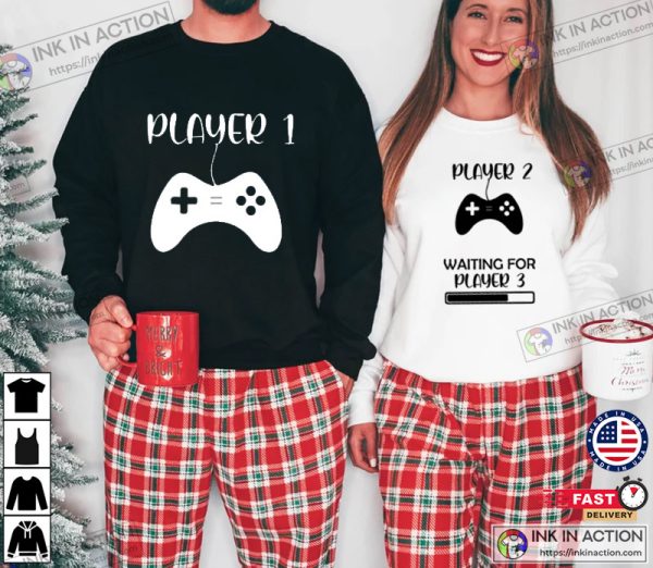 Player 1 Player 2 Matching Shirts, Player 3 Loading Shirt, Funny Couple Maternity Shirts, Pregnancy Announcement Shirts, Couple Gamer Shirt