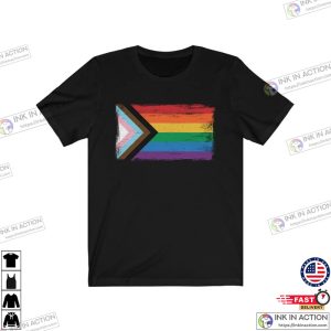 Progress Pride Flag T Shirt LGBTQ BIPOC Rainbow Gay Pride Trans Pride 2
