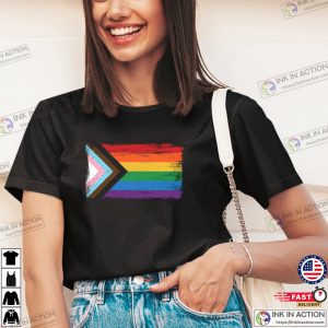 Progress Pride Flag T Shirt LGBTQ BIPOC Rainbow Gay Pride Trans Pride 3