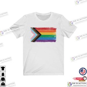 Progress Pride Flag T Shirt LGBTQ BIPOC Rainbow Gay Pride Trans Pride 4