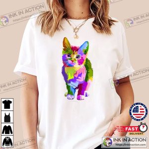 Rainbow Cat Cool Cat Lover LGBT T-shirt