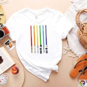 Rainbow Lightsabe Shirt Star LGBT Apparel Cool Wars Colorful Clothes Gay Man T Shirt Inspirational Outfit Pride Flag Gift 5