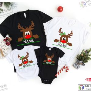 Reindeer Personalized Holiday Matching Family Christmas Shirts