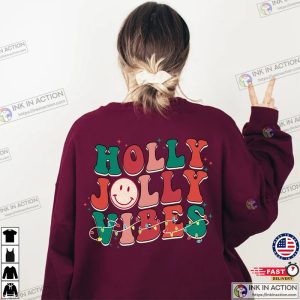 Retro Christmas Sweatshirt Holly Jolly Vibes Shirt Vintage Christmas Shirt 5