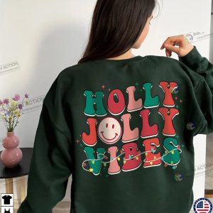 Retro Christmas Sweatshirt Holly Jolly Vibes Shirt Vintage Christmas Shirt 7