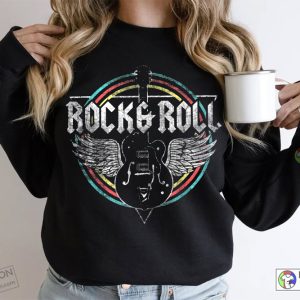 Rock and Roll Sweatshirt Vintage Sweatshirt Guitar Vintage Sweatshirt Music Gift 2