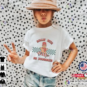 Rollin With My Doughmies Shirt Groovy Christmas Shirts For Kids Holiday Shirts 2