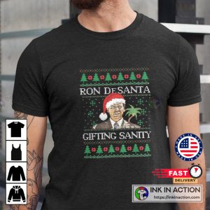 Ron DeSantis Ugly Christmas Sweater Long Sleeve Shirt Funny Christmas T Shirt Ron Desantis Holiday Shirt 2