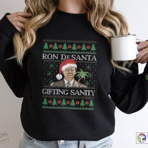Ron DeSantis Ugly Christmas Sweater Long Sleeve Shirt Funny Christmas T Shirt Ron Desantis Holiday Shirt 3