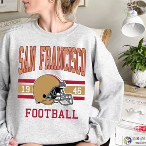 San Francisco Football Sweatshirt Vintage Retro San Francisco Football Crewneck Sweatshirt American Football Fan 2