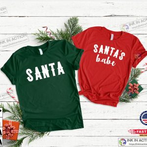 Santa, Santa’s Babe, Christmas Party T-Shirts, Christmas Shirt Set, Christmas Couple Shirts