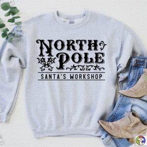 Santas Workshop Sweatshirt Santa Claus Shirt Rebel And Claus Tee Gift for Christmas 3