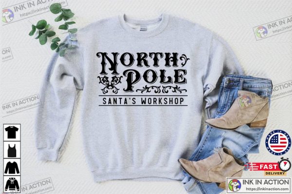 Santa’s Workshop, Santa Claus Shirt, Rebel And Claus Tee, Gift for Christmas