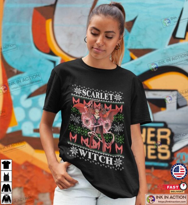 Scarlet Witch Christmas Shirt, Scarlet Witch Ugly Christmas Sweater, Wanda Maximoff Multiverse Of Madness