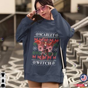 Scarlet Witch Christmas Shirt, Scarlet Witch Ugly Christmas Sweater, Wanda Maximoff Multiverse Of Madness