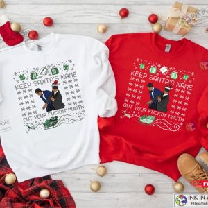 Slap Will Chris 2022 Funny Santa Award Show Meme Christmas Sweatshirt Keep Santas Name Out Of Your Fuckin Mouth Ugly Christmas Sweater 4