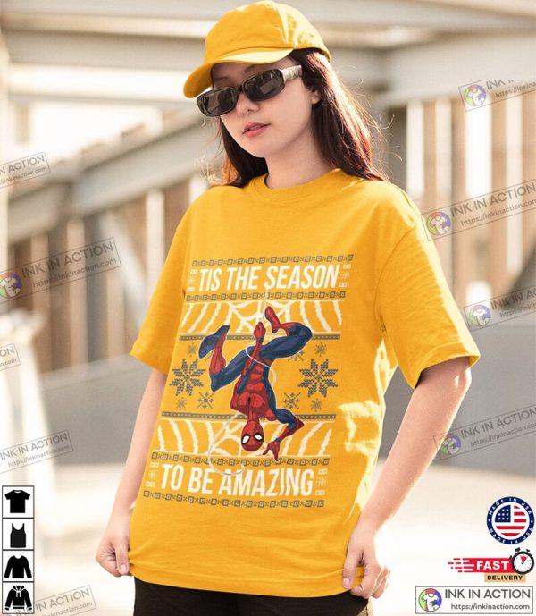 Spiderman Christmas Shirt, Amazing Spiderman Ugly Christmas Sweater, Marvel Spiderman Shirt