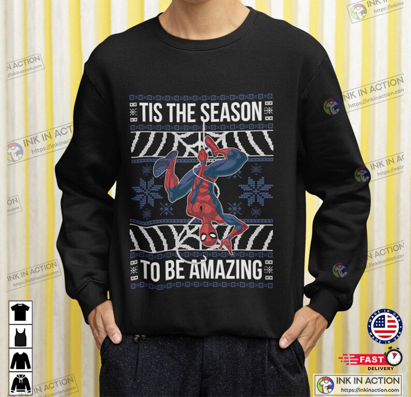 Spiderman Christmas Shirt, Amazing Spiderman Ugly Christmas Sweater, Marvel  Spiderman Shirt - Ink In Action