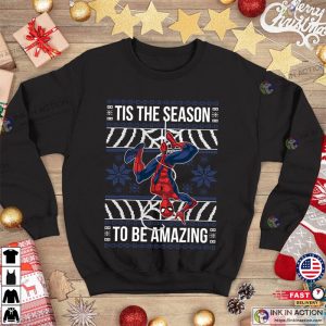 Spiderman Christmas Shirt Amazing Spiderman Ugly Christmas Sweater Marvel Spiderman Shirt 3