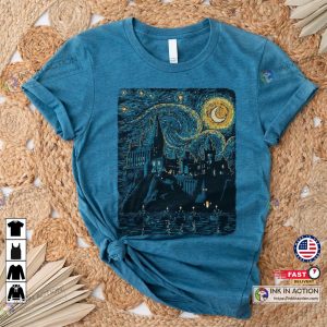 Starry Night Shirt Magic Wizard Castle Boat Magic School Book Nerd Gift Fantasy Shirt 4