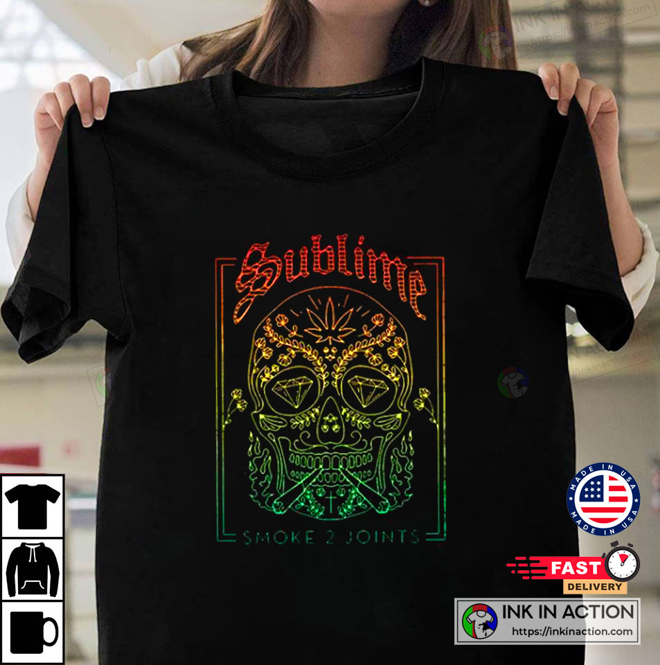 Sublime Graphic Tee Vintage Sublime Smoke 2 Joints Sun Rock T-Shirt - Ink  In Action