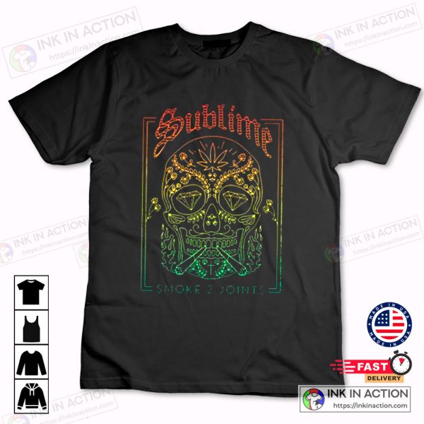 Sublime Graphic Tee Vintage Sublime Smoke 2 Joints Sun Rock T-Shirt