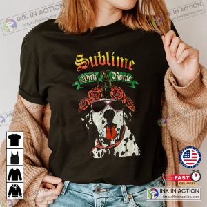 Sublime Merch Vintage Sublime Lou Dog Funny Cotton Black Unisex Shirt 1