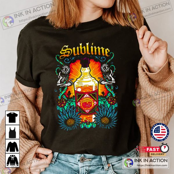 Sublime Tee Retro Punk Sublime Sun Face Rock T-Shirt