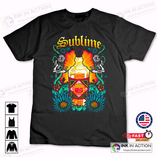 Sublime Tee Retro Punk Sublime Sun Face Rock T-Shirt