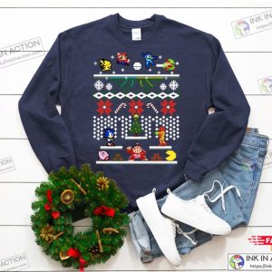 Super Smash Bros. 8 bit Christmas Sweatshirt Family Christmas Ugly Sweater Party Shirts 3