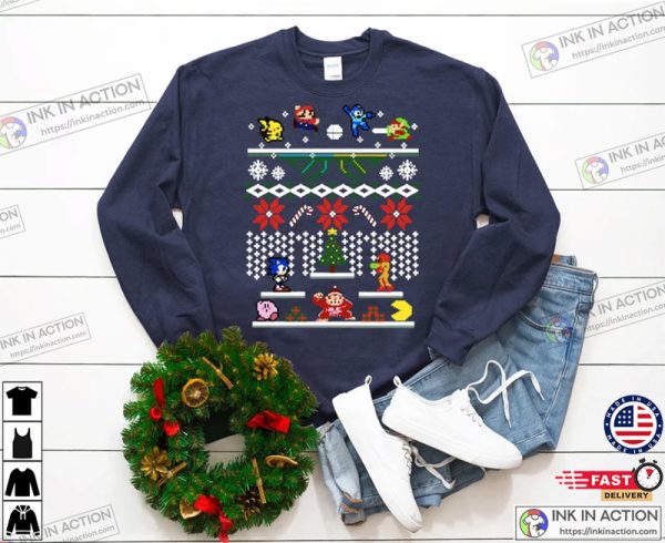 Super Smash Bros. 8-bit Family Christmas Ugly Sweater