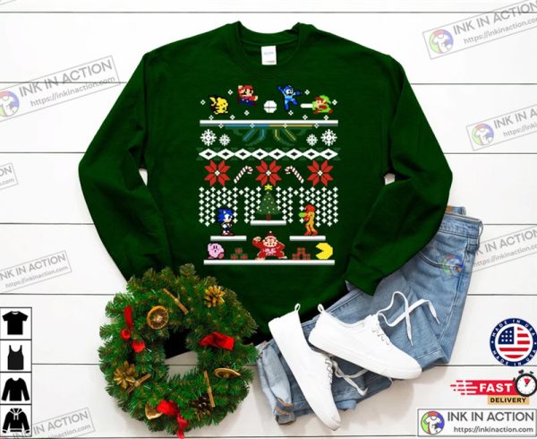 Super Smash Bros. 8-bit Family Christmas Ugly Sweater