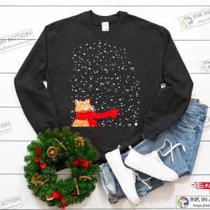 Tabby Snow Cat Meowy Catmas Ugly Christmas Sweater