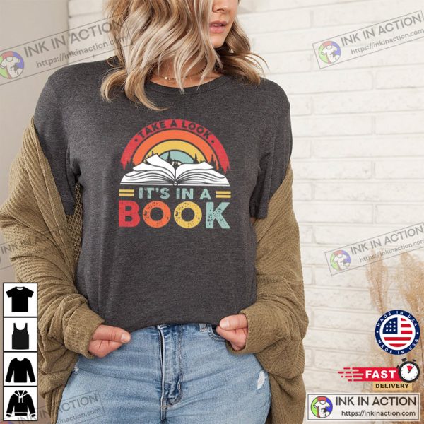 Take A Look It’s In A Book Rainbow Reading Shirt