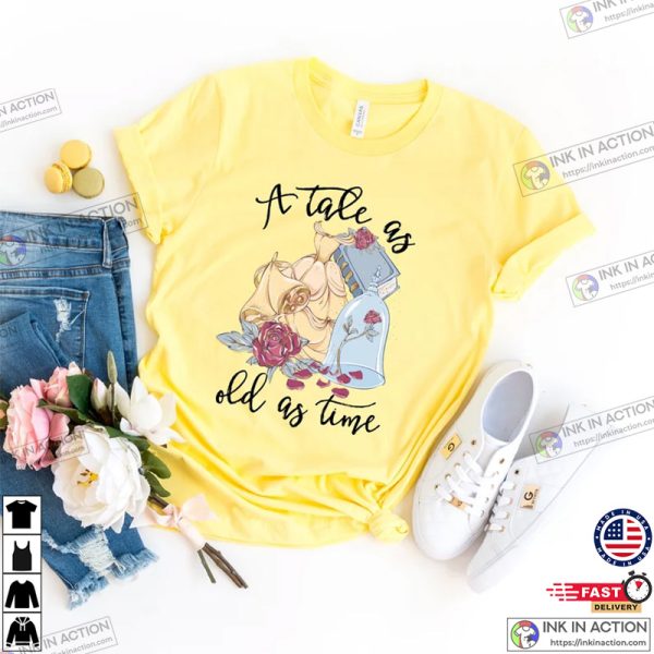 Tale As Old As Time Shirt, Beauty And The Beast, Belle Shirt Women, Disney Princess Shirts