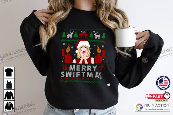 Swiftie Taylor Swift Merch Taylor’s Version Albums Midnights Christmas Ugly Sweatshirt
