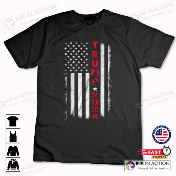 Trump 2024 United States Flags Vintage T-Shirt
