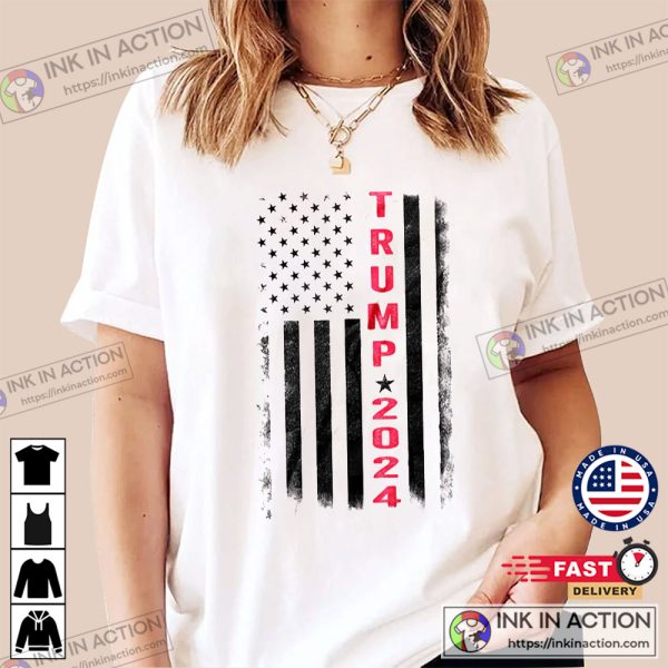 Trump 2024 United States Flags Vintage T-Shirt