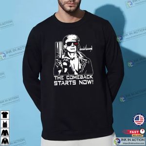 Trump The Comeback Starts Now Trump 2024 Slogan Political Mens Graphic Sweatshirt 2