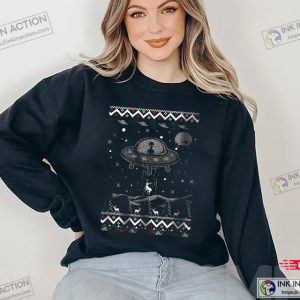 Glow In The Dark UFO Ugly Christmas Sweater