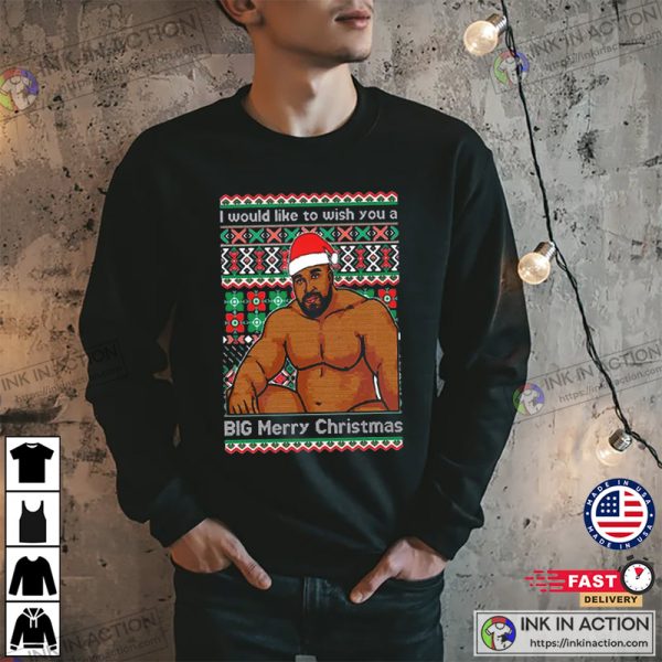 Ugly Christmas Sweater Barry Wood Meme Wish You A Big Merry Christmas Men’s