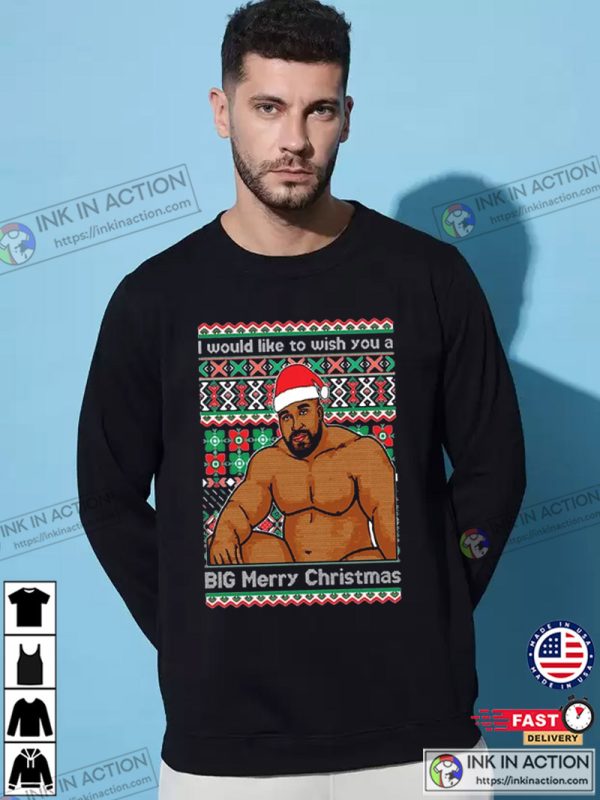 Ugly Christmas Sweater Barry Wood Meme Wish You A Big Merry Christmas Men’s