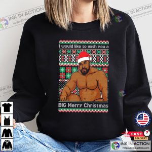 Ugly Christmas Sweater Barry Wood Meme Wish You A Big Merry Christmas Mens 3