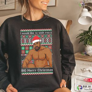 Ugly Christmas Sweater Barry Wood Meme Wish You A Big Merry Christmas Mens 4